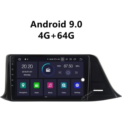 JSTMAX 9'' Android 9.0 4G + 64G ISP Screen Car Radio Stereo Player For Toyota C-HR CHR 2016 2017 2018 US VERSION GPS Navigation