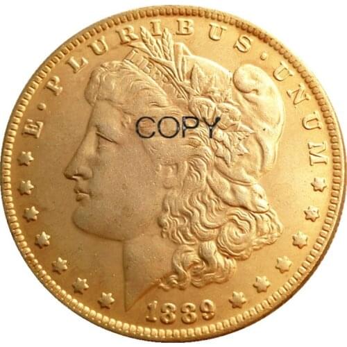 Morgan Dollar 1889cc Gold Plated Coin Copy