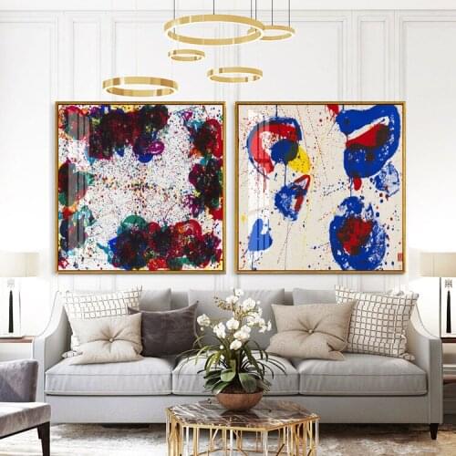Red Line Color Piece Chic Abstract Canvas Print Painting Poster Art Wall Picture for Living Room Home Decoration Wall Decor