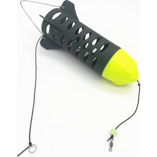 Fishing Feeder Pellet Bait Thrower Carp Fishing Large Rocket Spod Bomb Feeder Bait Holder Fishing Lure Bait Cage Trap Basket
