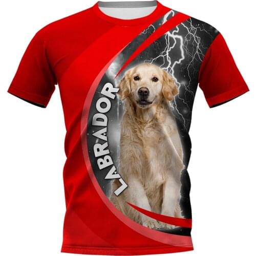 CLOOCL Fashion Mens T-shirt Labrador Retriever Thunder 3D Print Harajuku Style Clothing Dog Short Sleeve Streetwear Tees Tops