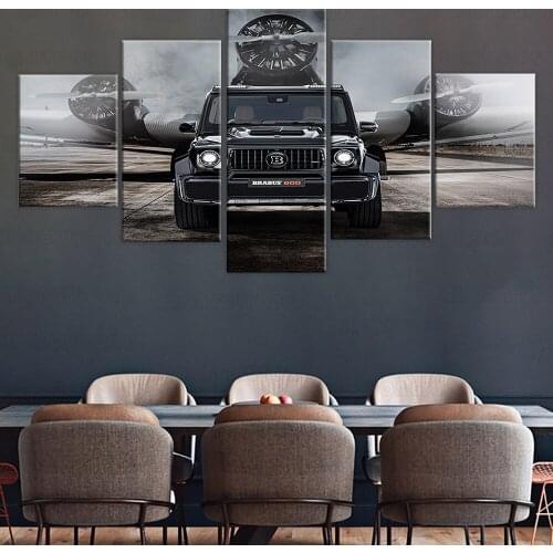 HD Print Modular 5 Pieces Porsche 911 GT Car Picture Canvas Black Painting Poster For Living Room Home Decor Wall Art Framework