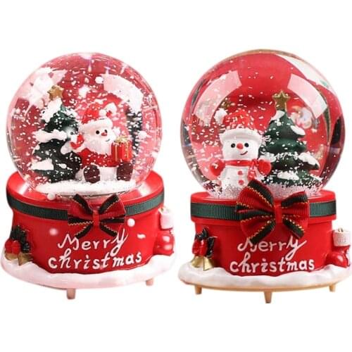 Music Box with the Words "Merry Christmas" a Crystal Ball Gift for Friends and Girlfriends