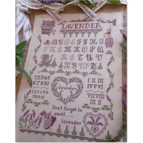 Lavender girl cross stitch package flower kid 18ct 14ct 11ct cloth cotton thread embroidery DIY handmade needlework