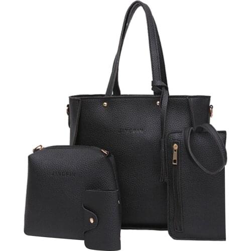 Women Sets Bag 4pcs Handbag Shoulder Bags Four Pieces Tote Bag Crossbody Wallet Bags Female High Quality Composite Bags 2018 New