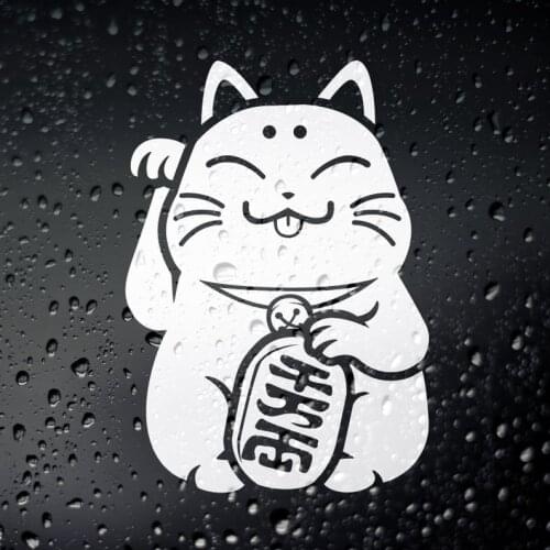 Hot JDM Lucky Cat Maneki Neko Car-Sticker and Decals Car Bumper Window Waterproof Car Applique Auto Sunscreen PVC16*16cm