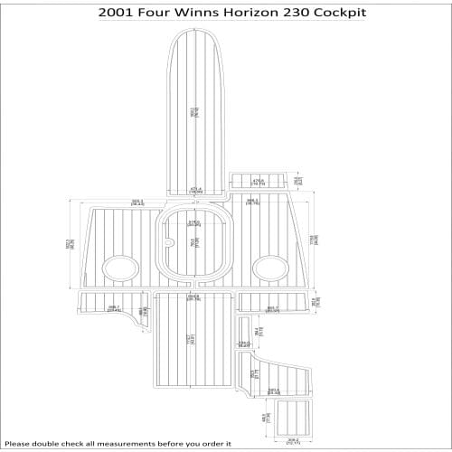2001 Four Winns Horizon 230 Cockpit Pad Boat EVA Teak Decking 1/4" 6mm