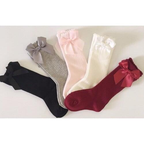 Newborn Baby Girls Lovely Bow-Knot Socks Soft Cotton Casual Anti Slip Ankle Socks 0-4Y Baby Socks wf