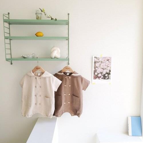 2021 Summer New Baby Romper Navy Collar Infant Outfits Korean Toddler Clothes