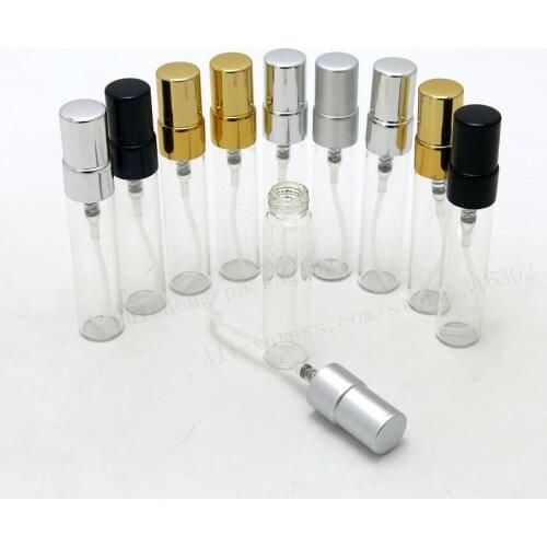 New Arrival!! Empty Travel 5cc Mini Portable Refillable Small Glass Perfume Empty Bottle Atomizer With Aluminum Spray 300pcs