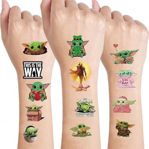 Original Baby Yoda Disney Tattoo stickers random 1PCS action figure Tattoo stickers Cartoon boys girls Christmas birthday gifts