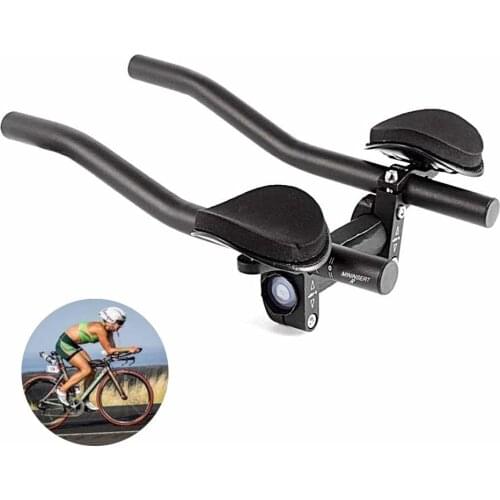 TT Handlebar Aero Bars Bicycle Rest Handlebar Aluminium Alloy Arm Rest Handlebar Triathlon Aero Bicycle Tri Bars for Road Bike