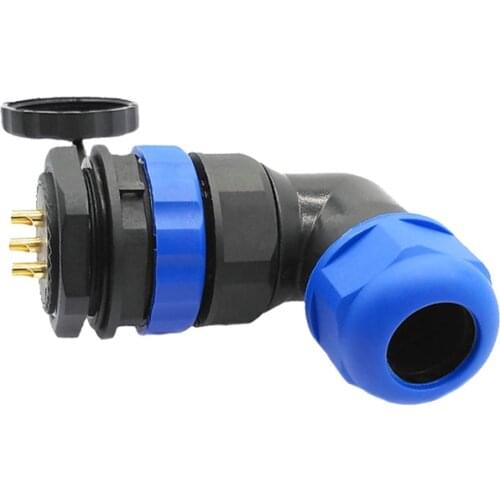 SP20 elbow angle connectors cable waterproof connector 1p /2/3/4/5/6/7/9/10/12/14Pin IP68
