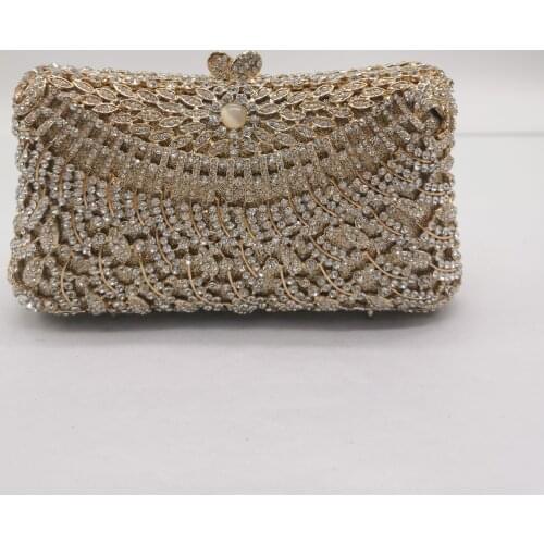 Lady Red Gold Color Diamond Evening Bags Clutch Bag Rhinestone Women’s Chain Shoulder Bag Handbags Ladies Crystal Dinner Purses