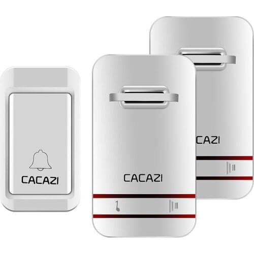 CACAZI Wireless Doorbell Self-Powered No Need Battery Led Light Home Waterproof 220V Door Bell EU Plug 1 Button 1 2 3 Receiver