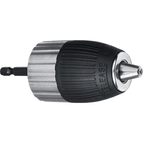 1.5-13mm Clamping Range 3/8-24UNF Self-locking Keyless Electric Drill Chuck Driver Tool Keyless Adapter Impact Hex Shank