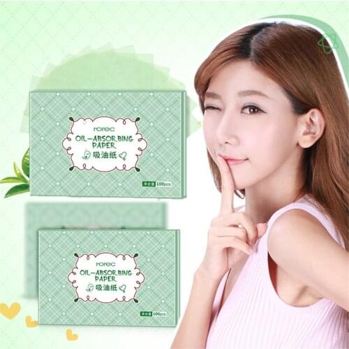 100PCS Protable Facial Absorbent Paper Oil Control Wipes Green Tea Absorbing Sheet Matcha Oily Summer Face Cleaning Tool