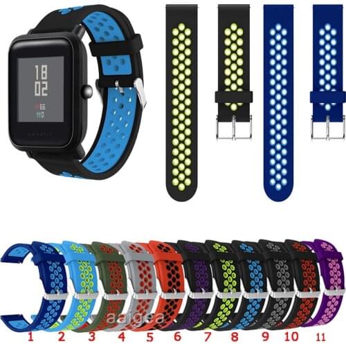20mm 22mm Soft Silicone Band Sport Replacement Strap for Huami Amazfit Bip Lite Bip S U for Huami GTS 2 GTR 42mm Neo Band Strap