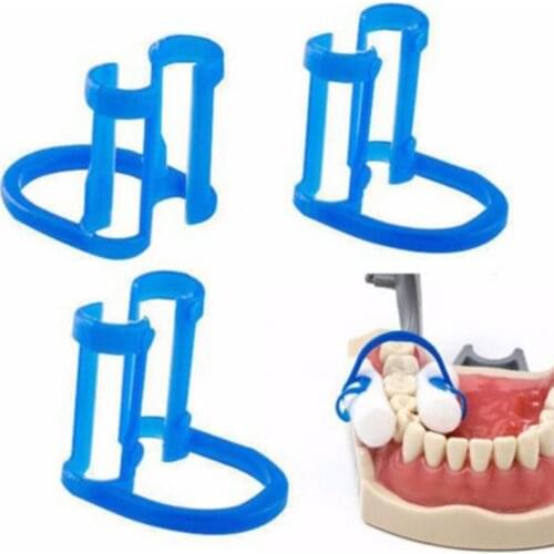20Pcs/Pack Disposable Blue Dental Cotton Roller Holder Clips Dispenser Plastic Isolator Tools Dentist Clinic Lab Supplies