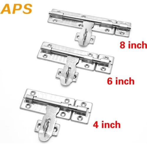 4 Inch 5 Inch 6 Inch Hardware Door Lock Barrel Bolt Latch Padlock Clasp Set Brushed Stainless Steel Candados De Seguridad
