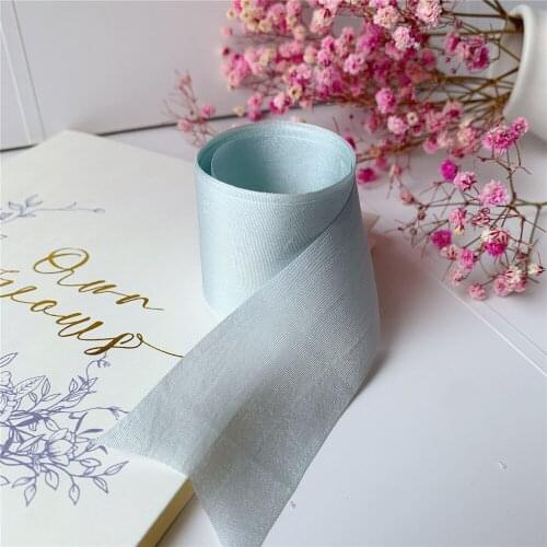 4mm-36mm new color 100% pure silk embroidery ribbon wedding ribbon thin taffeta high quality silk ribbon Handcraft
