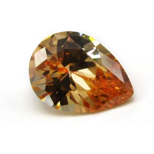 50pc 5A Quality CZ Stone 2x3mm-13x18mm Pear Shaped Champagne Cubic Zirconia Synthetic Gems For DIY Jewelry