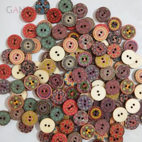 50pcs/lot Size:15-25mm Retro Style Wooden Buttons DIY Handwork Scrapbook Clothing Button Sewing Crafts (SS-1067)