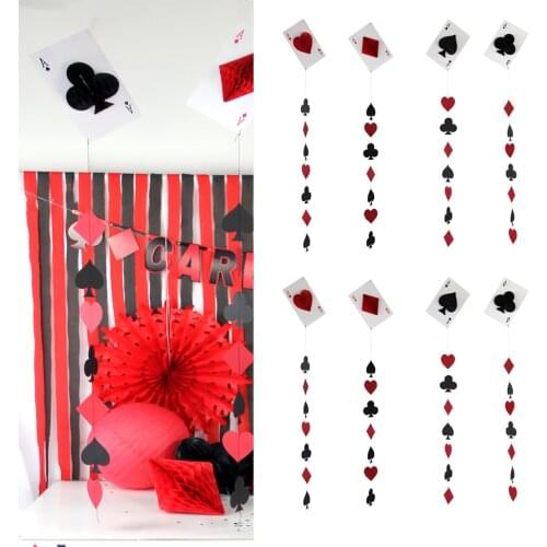 8/Set Poker Casino Party Las Vegas Themed Party Card Honeycomb Ball Playing Cards Suite Symbols Club Backdrop Decor