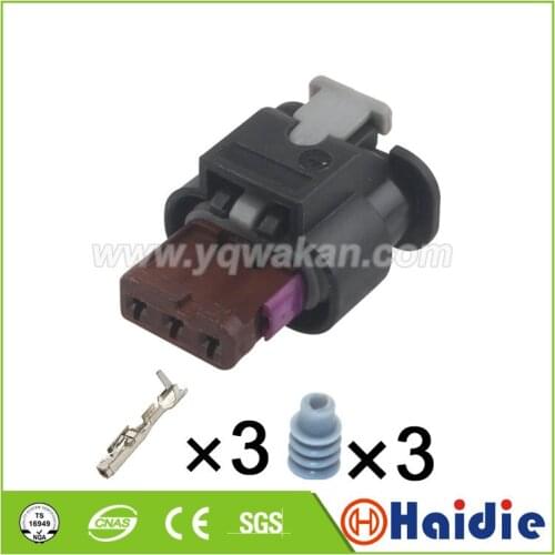 Free shipping 2sets 3pin VW land rover reversing radar magic eye wiring harness connector plug 2-1718652-3 17186531