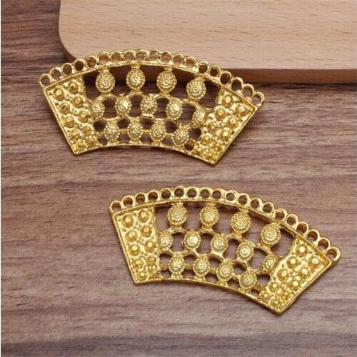 SIXTY TOWFISH 3 Pieces DIY Jewelry Accessories 30*63mm Alloy Ancient Retro Style Materials Flower Charms