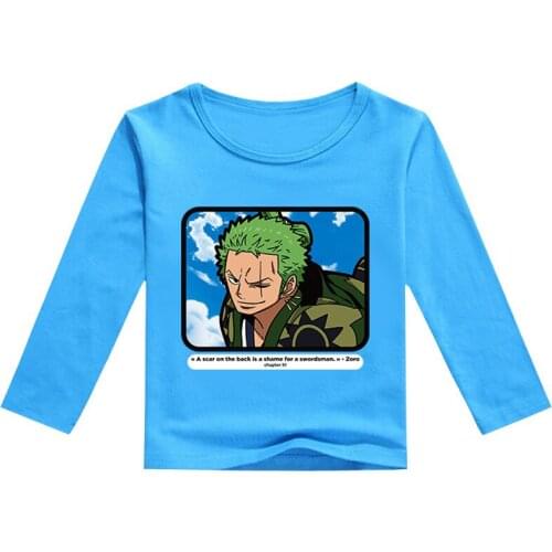 ONE PIECE childrens clothing 3-8 years old male and female baby bottoming shirt Luffy Zoro anime character long-sleeved T-shirt