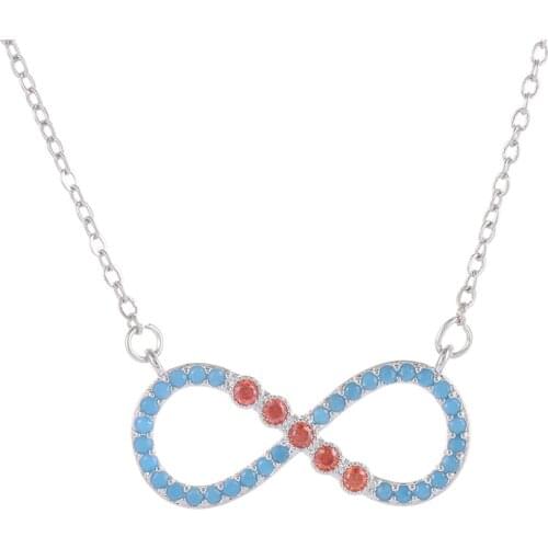 Ali Moda Women Newest Arrival Micro Pave Zircon Infinity Pendants Jewelry Gold Link Chains Chocker Necklace DIY Making