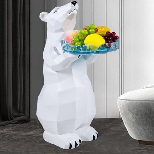 Home Decor Resin Statues Animal Sculptures Ornaments Large Landing Living Room Decoration Accessories Tray Polar Bear Gifts