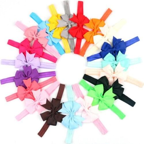 10pcs/Lot Toddler Infant Kid Baby Girl Adorable Bow Elastic Headband Turban Hair Band fashion lovely