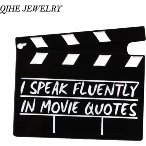 QIHE JEWELRY Clapperboard pins Film Clapper Board Movie Scene Board Brooches Badges Gift for Movie Lover Cinema