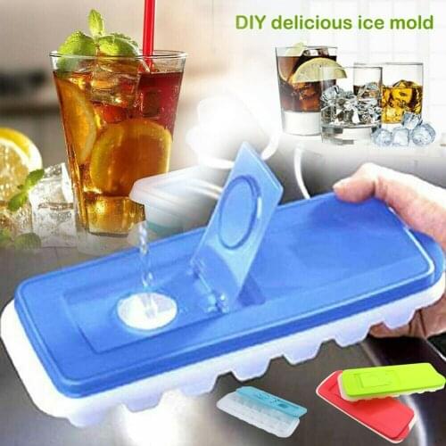 14 Grid Ices Cubes Tray Maker with Removable Lid Cocktails Whiskey Square _WK