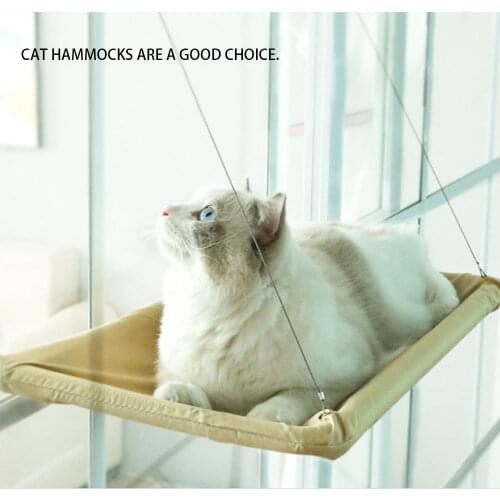 Pet Hammock Cute Cat Hanging Beds Comfortable Sunny Seat Window Mount Pet Hammock Soft Pet Shelf Seat Beds Supplies Detachable