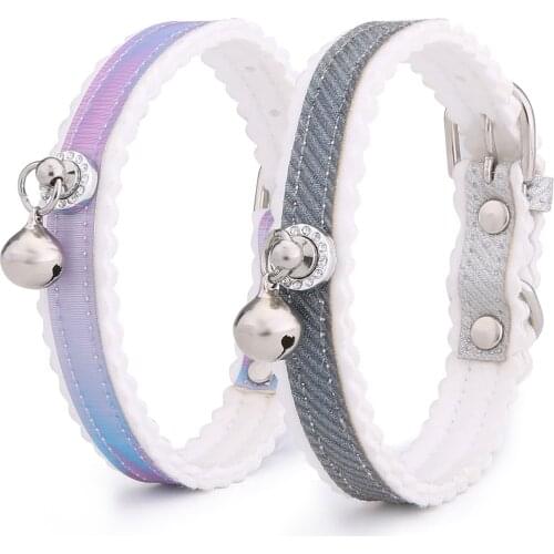 Gradient Diamond Bell Pet Collar Dog Collar for Dogs Easy Wear Adjustable Safe Puppy Cat Collars for Small Medium Large Dogs Pet