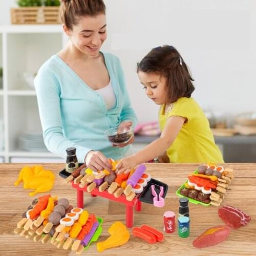 BBQ toy barbecue set childrens play house bbq barbecue toy kitchen oven barbecue skewers simulation food