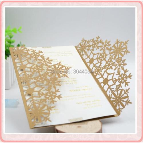 Customize wedding invitation card laser cut snowflake invitation card christmas decoration wedding cards supplier