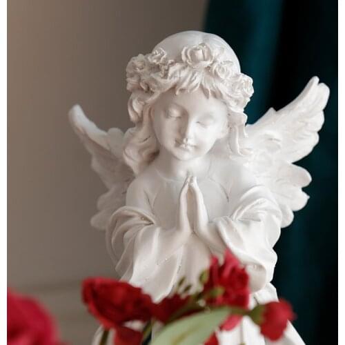 Nordic Creative Angel Girl Sculpture Candle Candlestick Ornaments Home Decor Living Room Bookcase Crafts Resin Statue