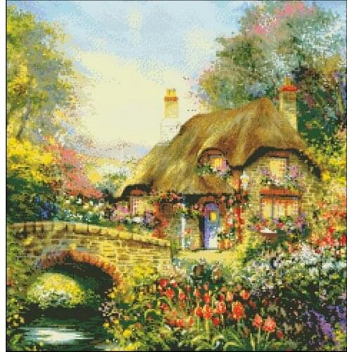 Forest hut, bridge Scenery Sewing kit Top Quality Embroidery Needlework 14CT Unprinted Cross Stitch Kits DIY Handmade Home Decor