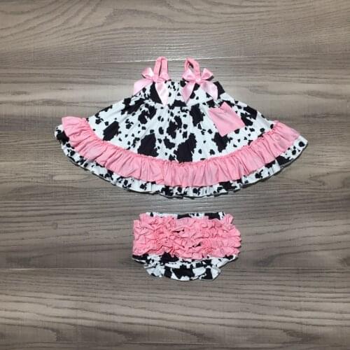 GirlyMax Summer Infant Baby Girls Cow Print Toddler Outfit