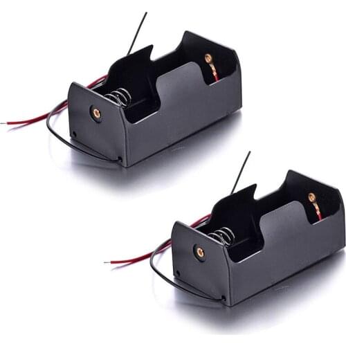 MasterFire 500pcs/lot Black Battery DIY Storage Box Holder Case 1 Slot D Size 1.5V Batteries Holder Cell Cover with Wires