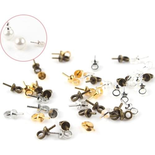 100pcs/lot Metal Charms Screw Eye Bails Beads End Caps Clasps Pins Connectors For DIY Pendant Jewelry Making Accessories