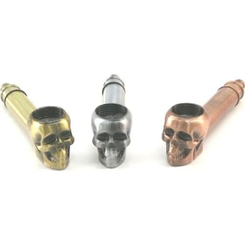 Metal creativity Skull Classic Pipes Smoking Pipe Mouthpiece Tobacco Pipe Cigar Narguile Grinder Smoke Cigarette holder