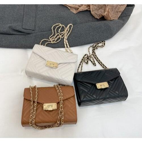 2022 Fashion New High-quality PU Leather Womens Designer Handbag Lattice Square Crossbody bag Chain Shoulder Messenger Bag