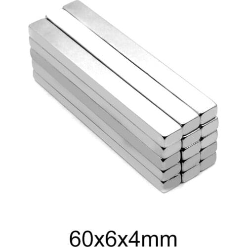 2~50PCS 60x6x4 mm Block magnet Thickness 4mm Powerful Neodymium Magnet 60x6x4mm Strong Permanent Magnet sheet 60*6*4 mm