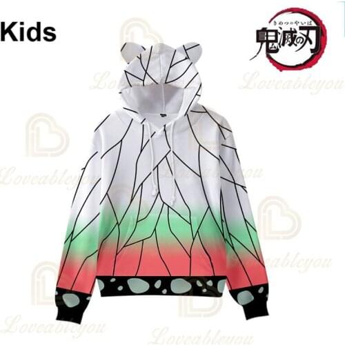 Kochou Shinobu Demon Slayer Cartoon Jacket Tops Hoodies Japen Anime Kimetsu no Yaiba 3D Hoodie Men and Women Harajuku Sweatshirt