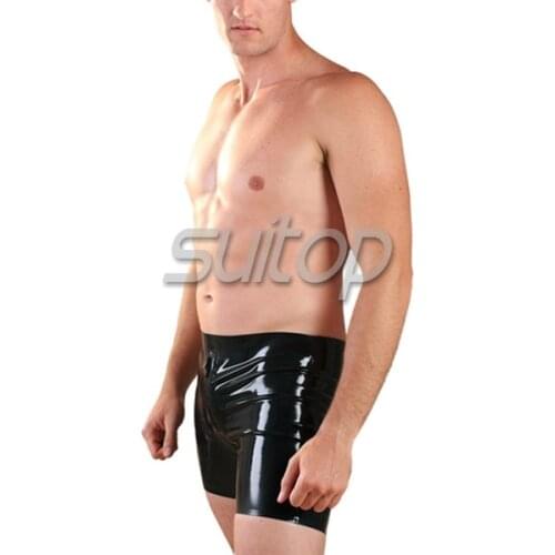 Men shorts fancy sexy rubber latex costume sky blue latex short pants